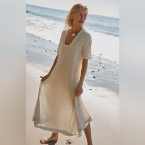 🆕 Free People Beach Cream Maxi t shirt Dress size small